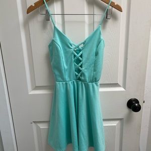 Teal cut out dress small